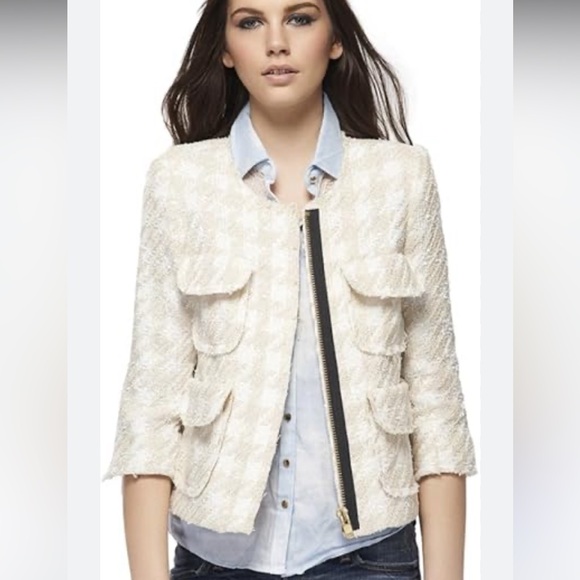 Smythe Jackets & Blazers - Smythe Cream tweed Textured Blazer 2